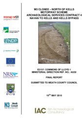 Object Archaeological excavation report,  E3157 Commons of Lloyd 1,  County Meath.has no cover picture