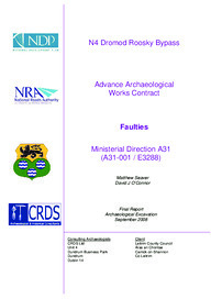 Object Archaeological excavation report,  E3228 Faulties,  County Leitrim.cover picture