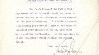 Object Letter from Albert J. Thomas, for Sir Edwin Lutyens, 5 Eaton Gate, London, S.W.1 to Miss H.G. Wilson, Irish National War Memorial, Room No. 7, 102 Grafton Street, Dublin.has no cover picture