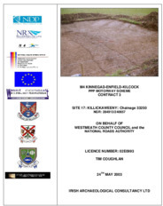 Object Archaeological excavation report,  02E0993 Killickaweeny Site 17, County Kildare.cover picture