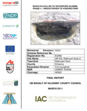Object Archaeological excavation report, E3893 Rathcash East 2,   County Kilkenny.has no cover picture
