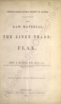 Object The raw material of the linen trade : flaxcover picture