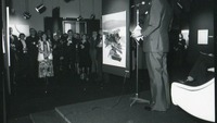 Object Gordon Lambert speaking at a modern art exhibitioncover picture