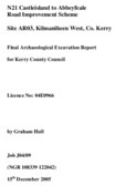 Object Archaeological excavation report,  04E0966 Kilmaniheen West Site AR03,  County Kerry.has no cover