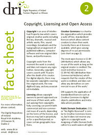 Object DRI Factsheet No 2: Copyright, Licensing and Open Accesscover picture