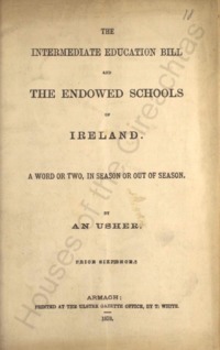 Object The Intermediate Education Bill and the endowed schools of Irelandcover picture