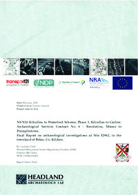 Object Archaeological excavation report,  E2962 Belan,  County Kildare.cover picture