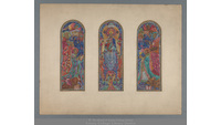 Object Mary Queen of Heaven and Infant Jesus (centre), [four evangelists] and their symbols (sidelights)cover
