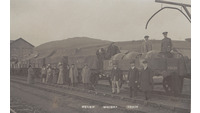 Object Photograph of train carrying whisky barrels near Frongochhas no cover