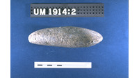 Object ISAP 10066, photograph of the left side of stone axecover