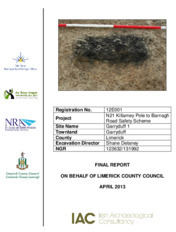 Object Archaeological excavation report,  12E001 Garryduff 1 Final report,  County Limerick.has no cover