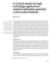 Object 8. Critical metals for hightechnology applications: mineral exploration potential in the north of Irelandhas no cover picture