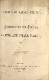 Object Thoughts on various subjects : representation and taxation, large and small farms, etc.cover picture