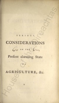 Object Serious considerations on the present alarming state of agriculture and the linen tradecover picture