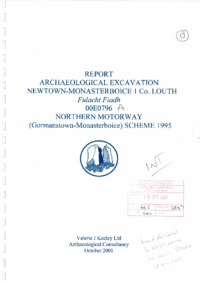 Object Archaeological excavation report, 00E0796 Newtown-Monasterboice 1, County Louth.has no cover picture