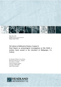 Object Archaeological excavation report,  E2439 Rathgorgin,  County Galway.cover picture