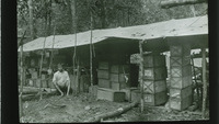 Object A man sitting by a hut full of wooden crates (British Guiana)has no cover