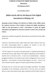 Object Coalition to Repeal the Eighth: Press release-Beijing +20cover picture