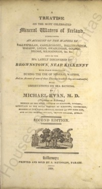 Object A treatise on the most celebrated mineral waters of Ireland, [...] with observations on sea bathinghas no cover
